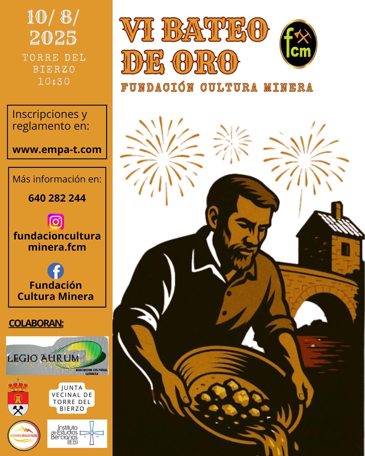 Cartel del 'Bateo de Oro' en Torre del Bierzo