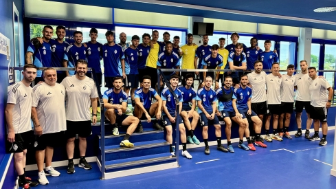 La plantilla de la Ponferradina en su primer día de pretemporada