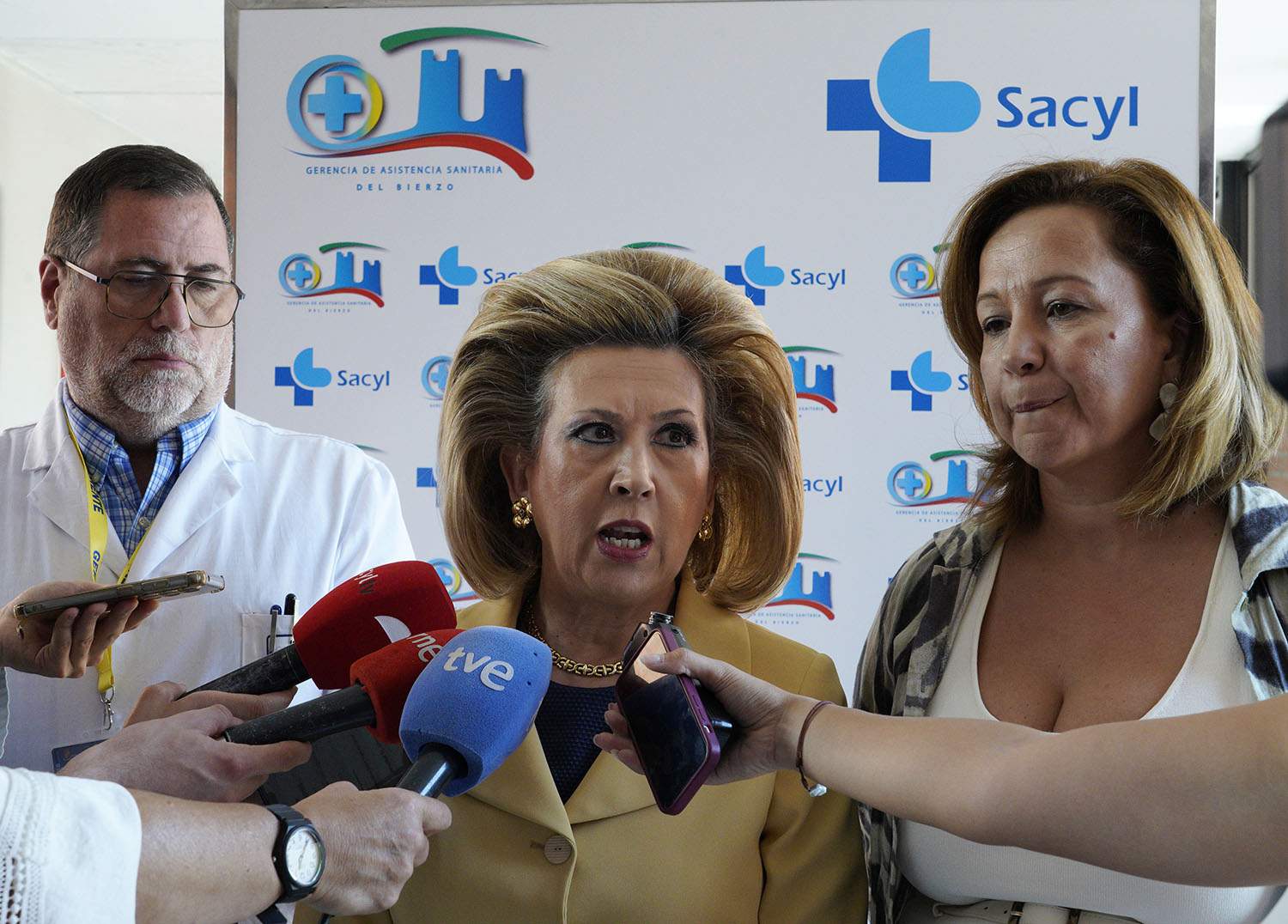 César Sánchez ICAL. La gerente regional de Salud, Violeta Martínez Pindado (C), preside la Comisión de seguimiento del Plan de Garantía Asistencial para El Bierzo .