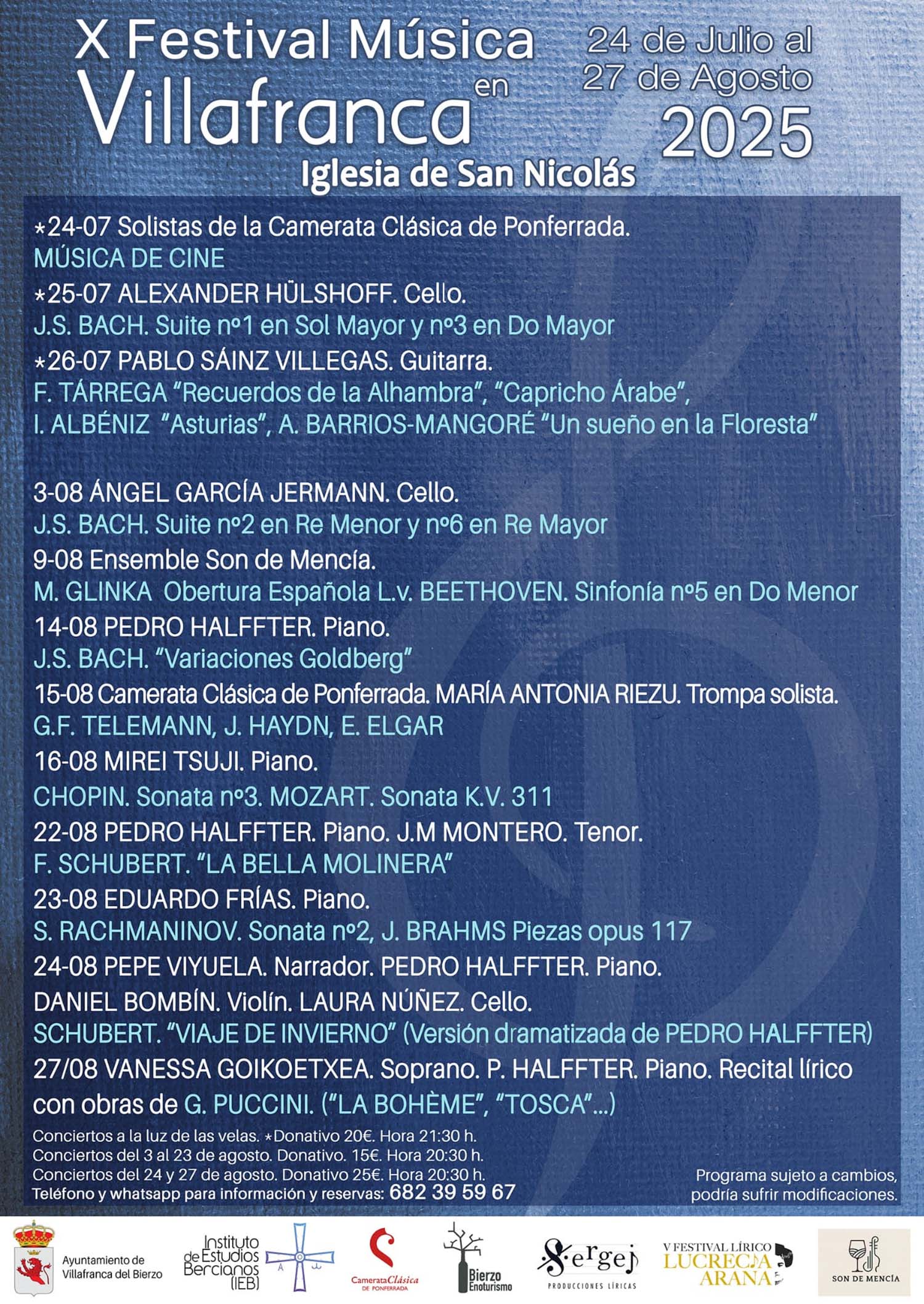 Cartel X festival música Villafranca del Bierzo Cartel X festival música Villafranca del Bierzo