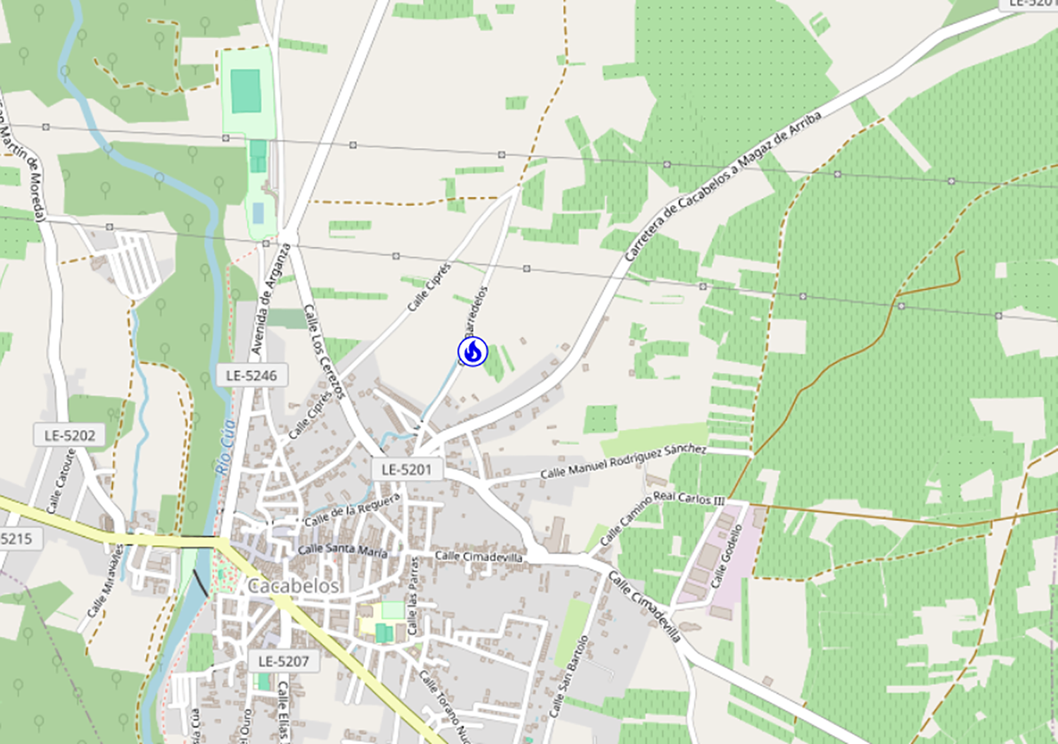 ubicacion segundo incendio cacabelos