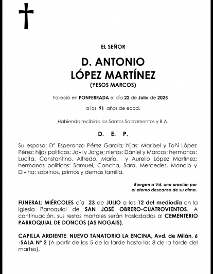 ANTONIO LÓPEZ MARTÍNEZ