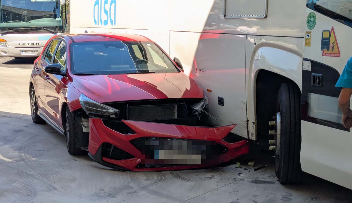 Accidente estación autobuses Ponferrada 