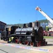 Traslado de la locomotora PV 31 de Ponferrada a los Talleres Ferroviarios de Villablino 