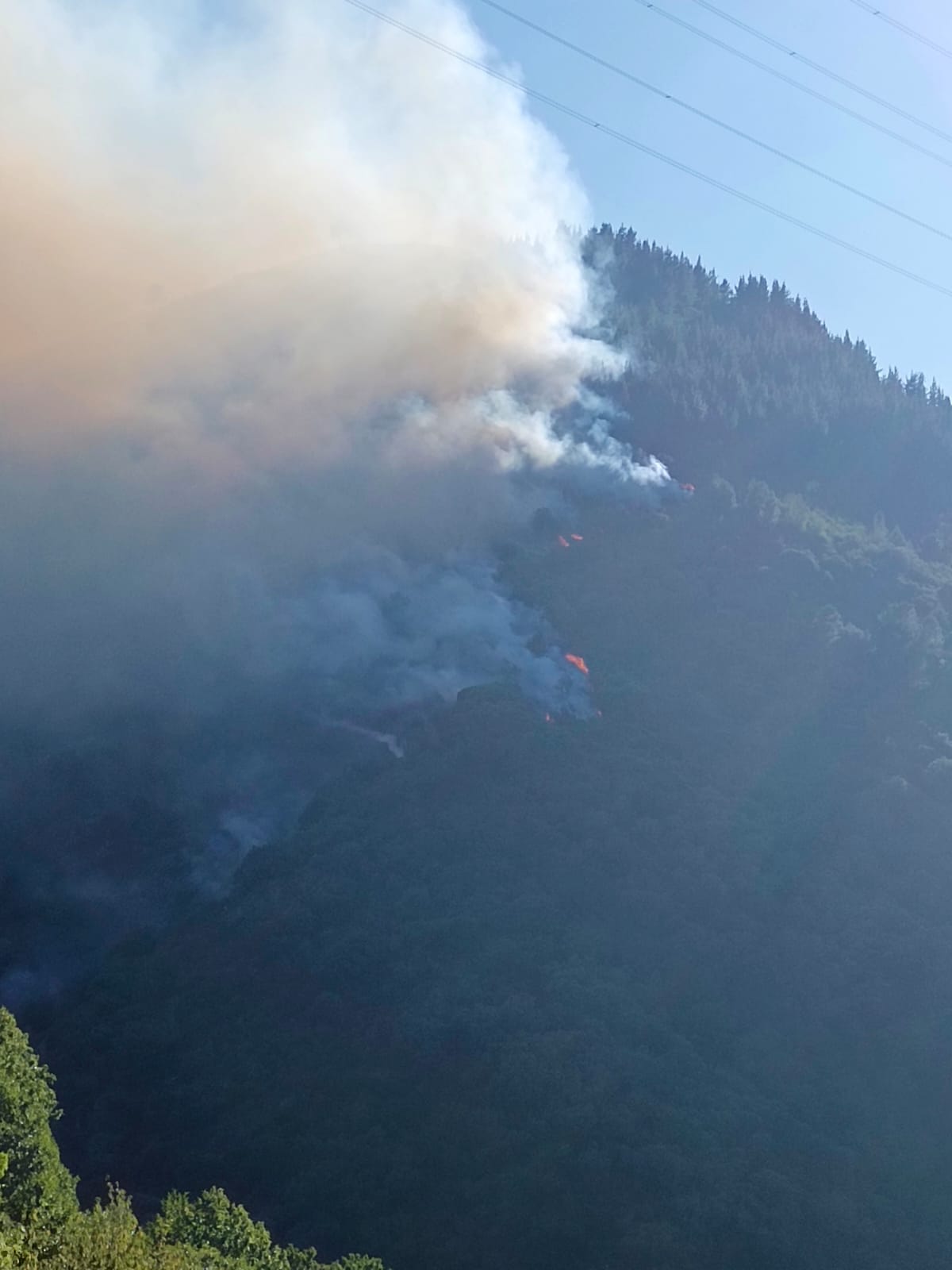 Declarado de nivel 1 el incendio de Villafranca del Bierzo