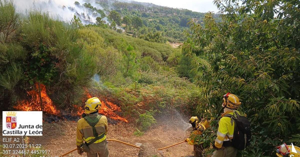 Herido con quemaduras leves un militar de la UME en el incendio de Ávila