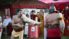 Lucha de gladiadores de la Ludus Bergidum de Cacabelos 2025 | Foto: Dani Merino, InfoBierzo Lucha de gladiadores de la Ludus Bergidum de Cacabelos 2025 | Foto: Dani Merino, InfoBierzo