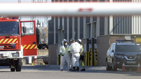 Imagen de archivo de un accidente laboral con dos fallecidos en la fábrica burgalesa de Gonvarri | Ricardo Ordóñez / ICAL 