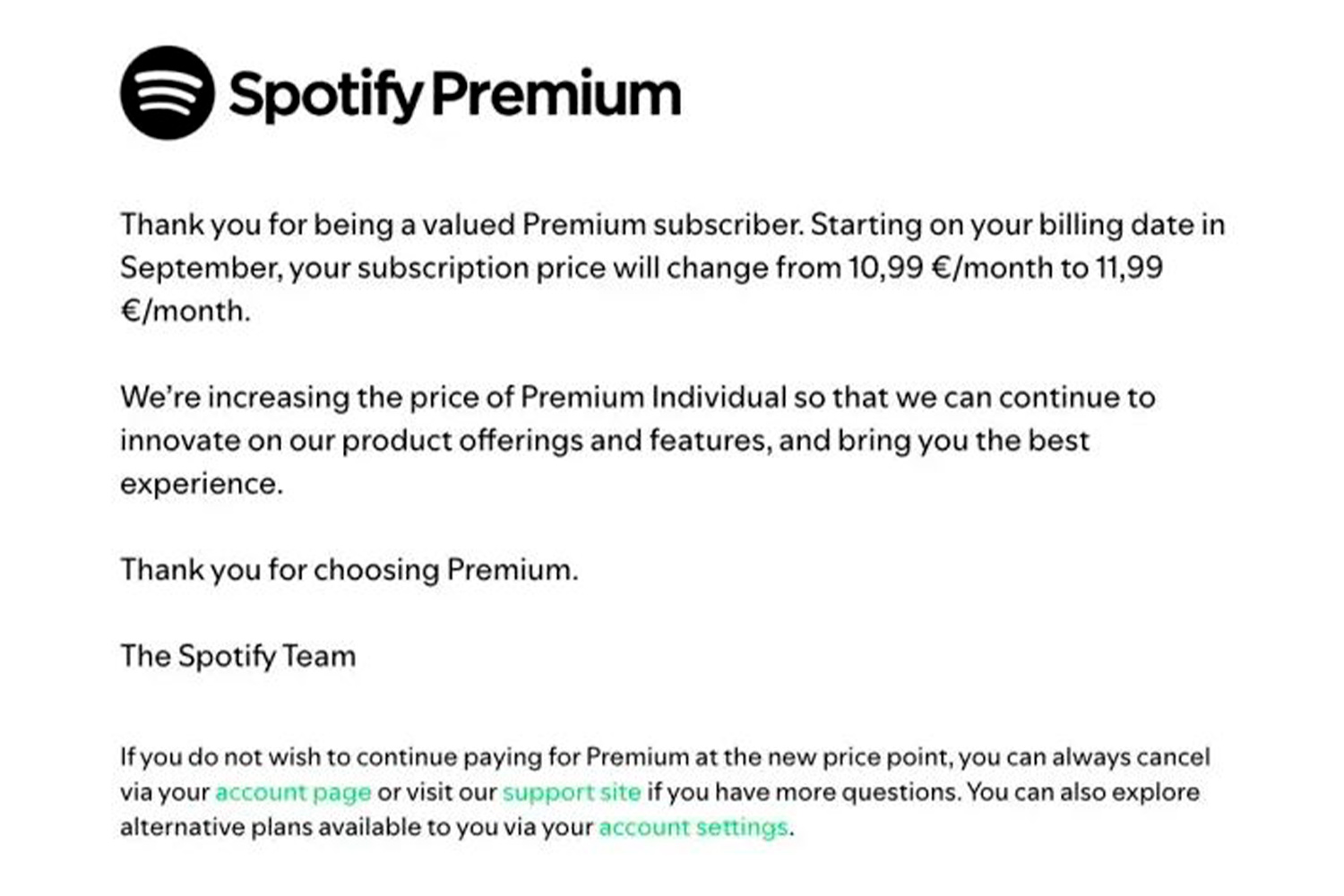 Comunicado de Spotify