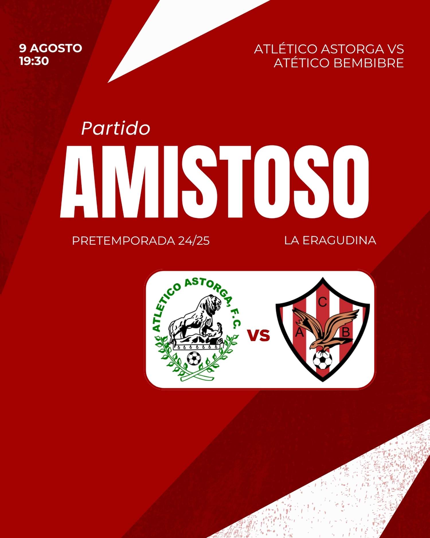 Partido amistoso entre el Atlético Bembibre y el Atlético Astorga