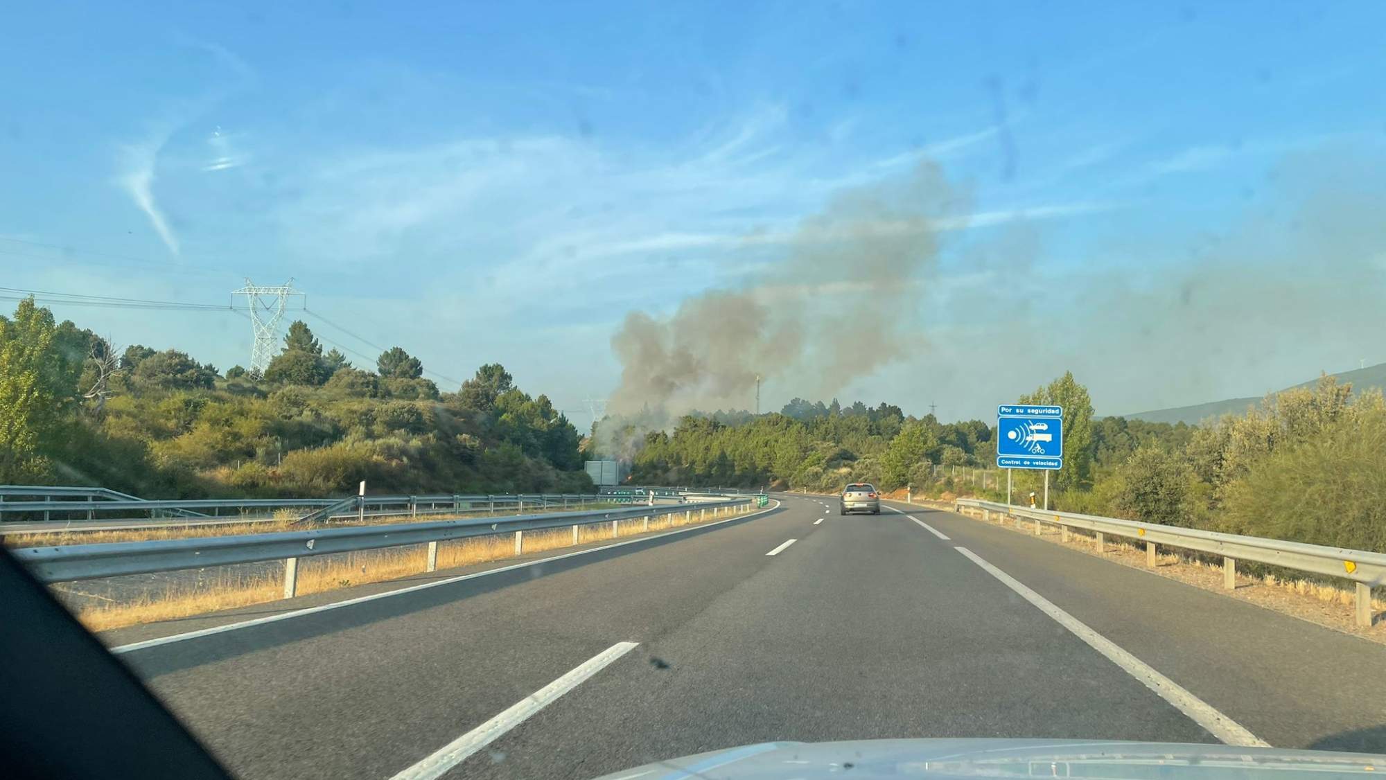 Incendio en la A 6 en San Miguel de las Dueñas (2)