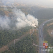 Incendio A 6 entre Ponferrada y Bembibre.