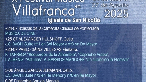 cartel de la décima edición del Festival 'Música en Villafranca'