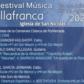 cartel de la décima edición del Festival 'Música en Villafranca'