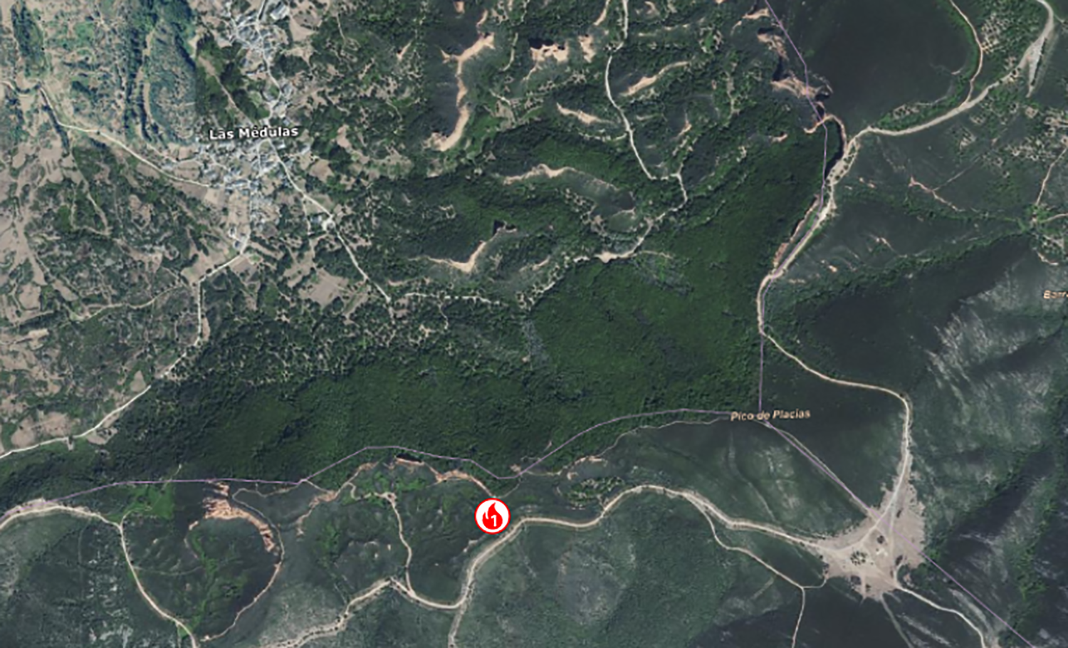 Incendio en Yeres Médulas