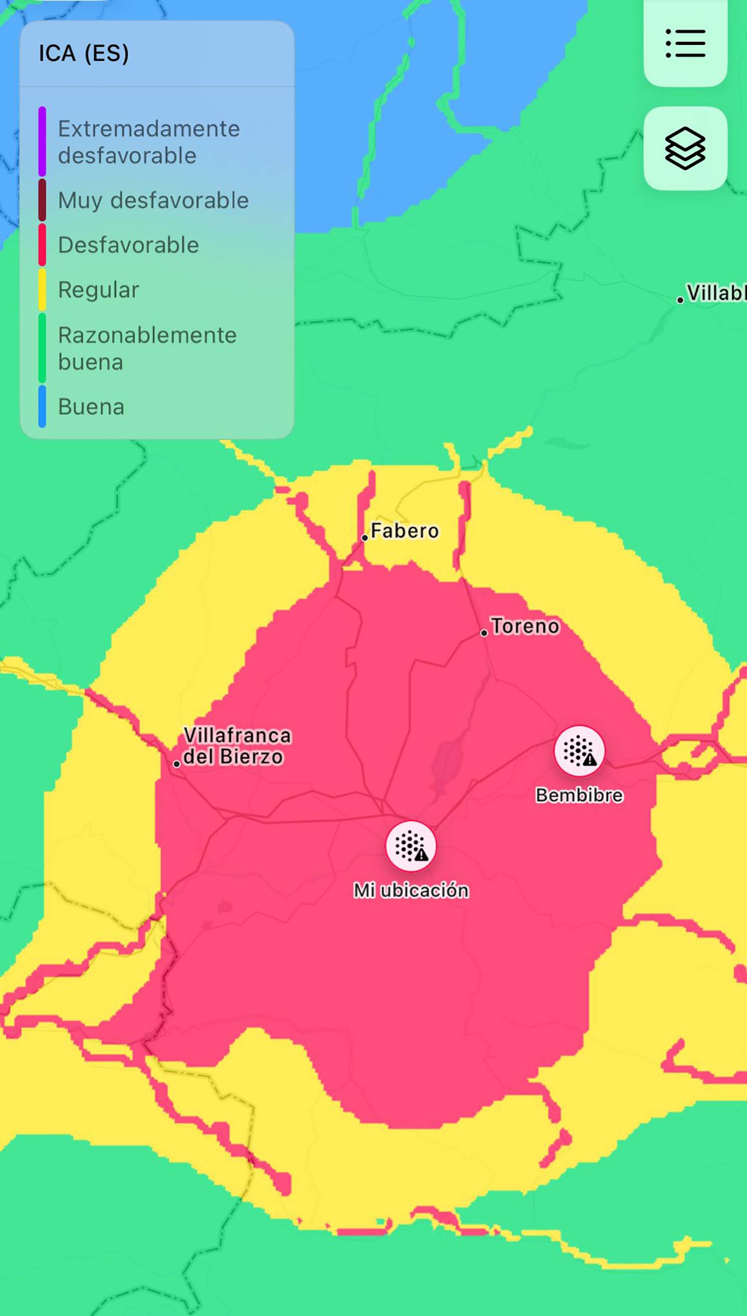 Mapa de calidad del aire. Salud Iphone Mapa de calidad del aire. Salud Iphone