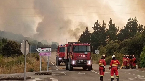 Desalojo de Médulas y Orellán por el incendio de Yeres 