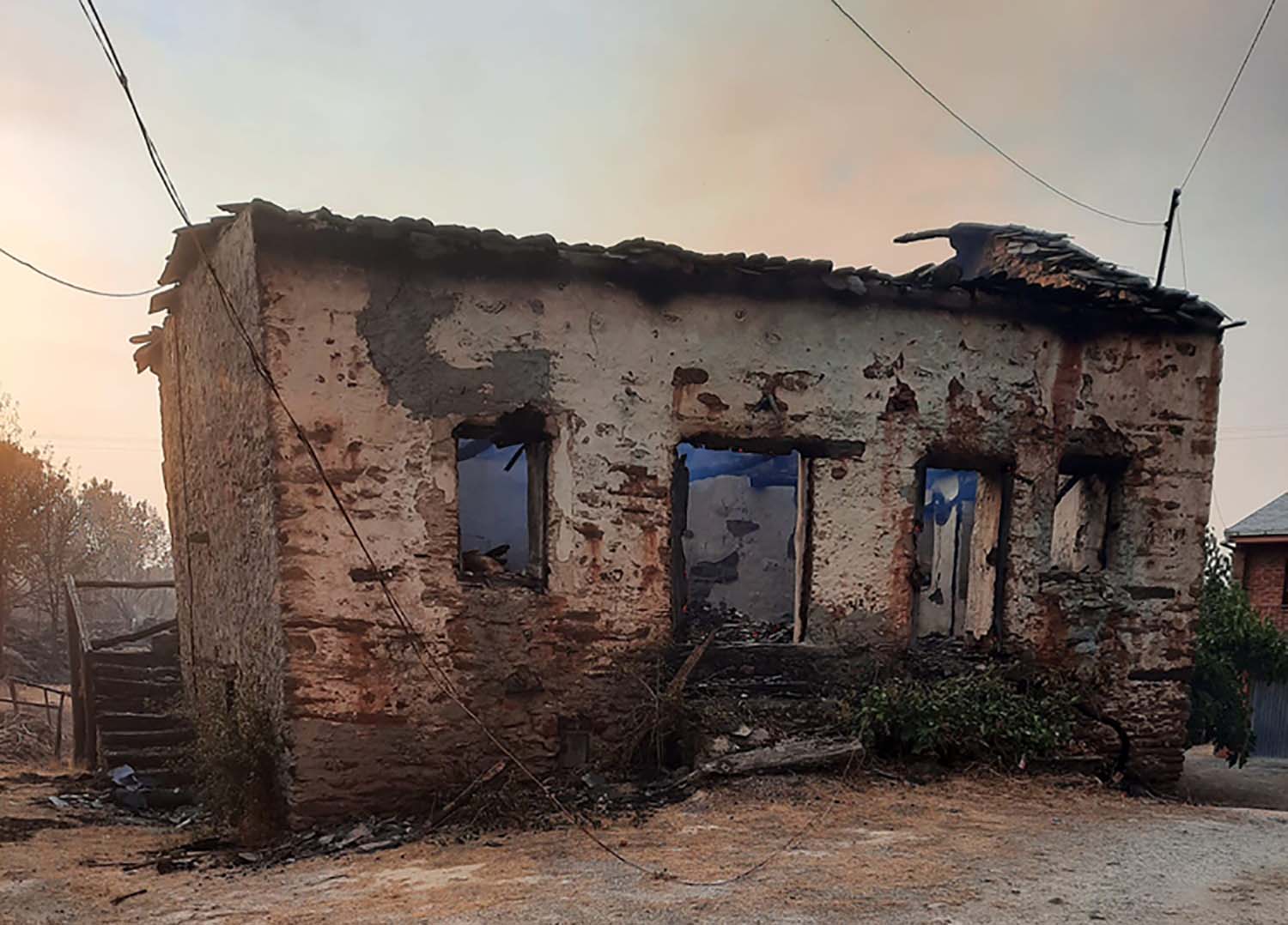 Casas afectadas en pueblo de Médulas