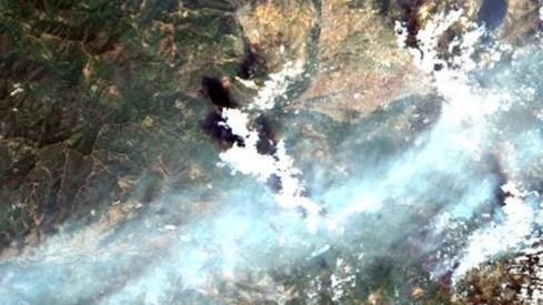 Imagen del Bierzo tomada este lunes 11 de agosto por el satélite Sentinel-2 L1C | LandViewer