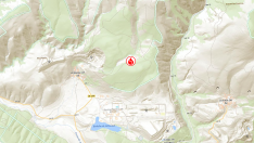 Ubicación del incendio en Anllares del Sil Ubicación del incendio en Anllares del Sil