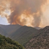 Incendio de Llamas de Cabrera desde Peñalba de Santiago. La Cantina de Peñañba de Santiago | Ponferrada pedirá al Gobierno aclarar si aparece en la lista de zonas que recibirán ayudas por los incendios