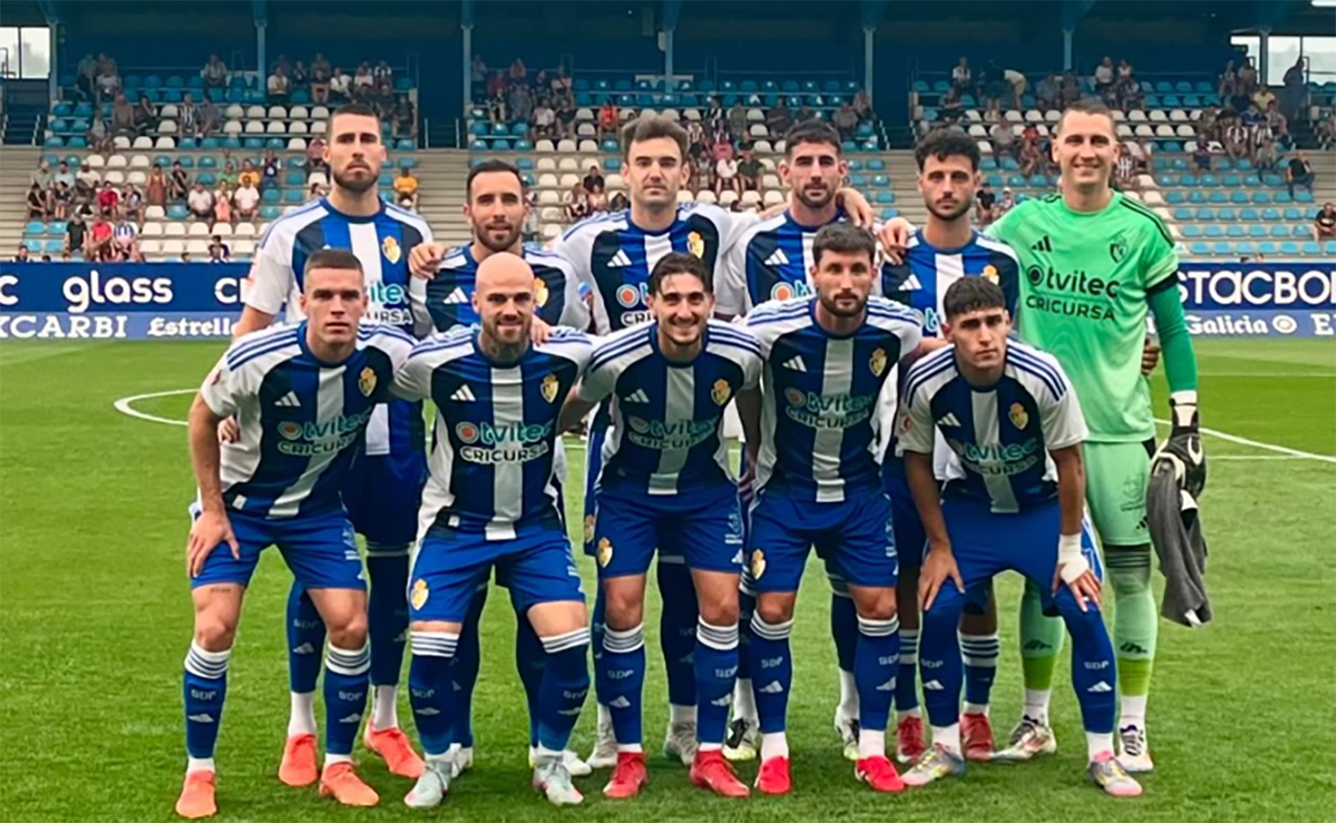 Once de la S.D. Ponferradina en el partido de pretemporada ante el C.D. Lugo
