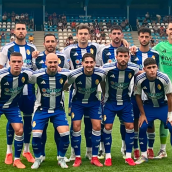 Once de la S.D. Ponferradina en el partido de pretemporada ante el C.D. Lugo