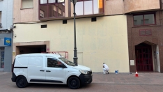 Imagen del borrado del mural de Nevenka en Ponferrada