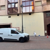 Imagen del borrado del mural de Nevenka en Ponferrada Imagen del borrado del mural de Nevenka en Ponferrada