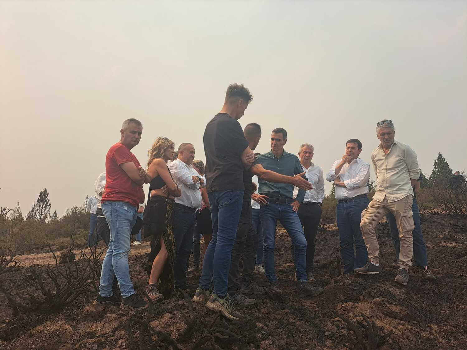 Visita de Pedro Sánchez a la zona afectada por el incendio de Orallo, en Villablino | Diputación de León