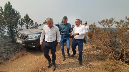 Visita de Pedro Sánchez a la zona afectada por el incendio de Orallo, en Villablino | Diputación de León