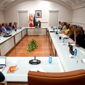 Leticia Pérez / ICAL . El presidente de la Junta de Castilla y León, Alfonso Fernández Mañueco, mantiene una reunión de trabajo con miembros de su Ejecutivo para hacer seguimiento de la situación de los incendios en la Comunidad