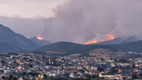 Incendio de Anllares del Sil visto desde Fabero 