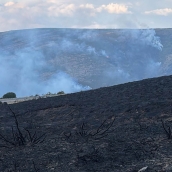 Incendio de Llamas de Cabrera Yeres en el Morredero. Foto Brif Tabuyo.
