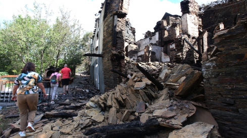 Efectos del incendio de Gestoso en Oencia 