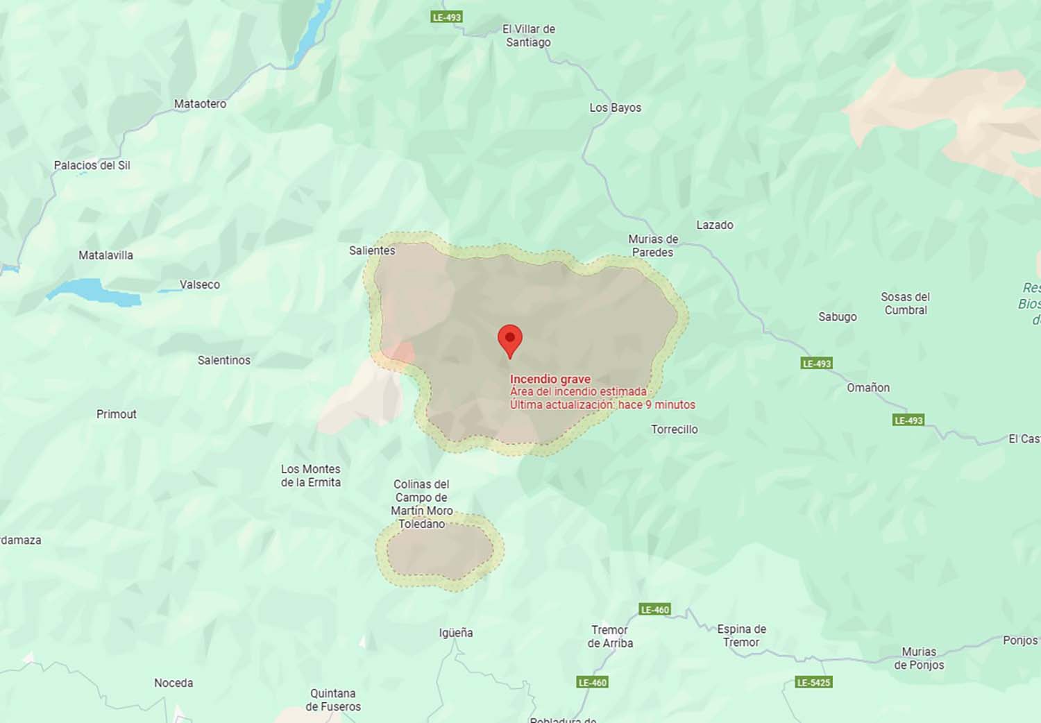 Nuevo foco en el incendio de Fasgar.