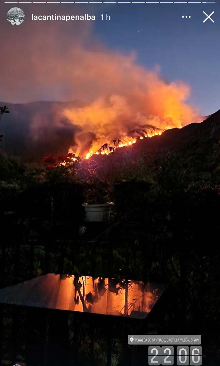 Incendio de Yeres desde Peñalba