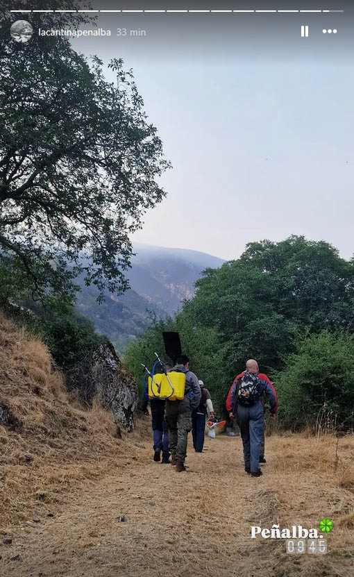 Incendio de Yeres desde Peñalba de Santiago esta mañana.