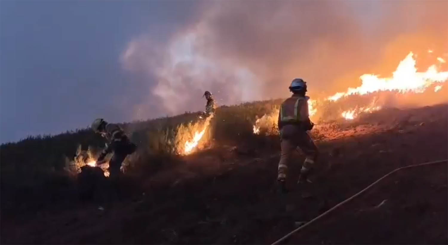 Brif Tabuyo en el incendio de Llamas de la Cabrera. Foto: Brif Tabuyo Brif Tabuyo en el incendio de Llamas de la Cabrera. Foto: Brif Tabuyo