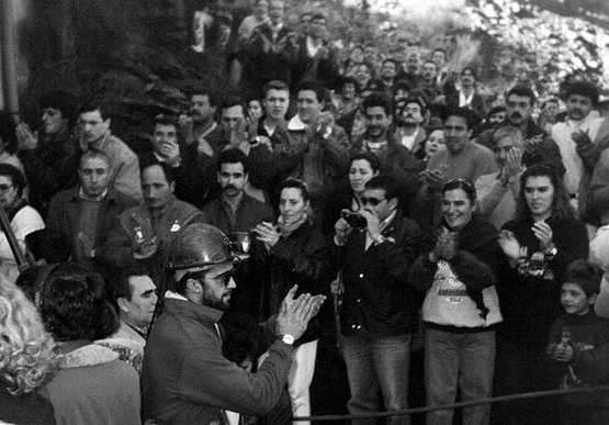 José Luis Antúnez 'Fran' en el pozo Mariángela de Santa Marina de Torre, tras su encierro en 1994