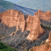 Las Médulas desde el mirador de Orellán tras el incendio de Yeres (2) Las Médulas desde el mirador de Orellán tras el incendio de Yeres (2)