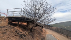 Las Médulas desde el mirador de Orellán tras el incendio de Yeres