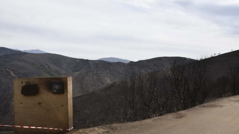 Las Médulas desde el mirador de Orellán tras el incendio de Yeres 