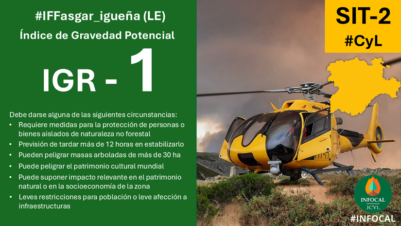 Baja a nivel 1 el incendio de Fasgar