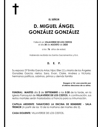 MIGUEL ANGEL GONZALEZ GONZALEZ