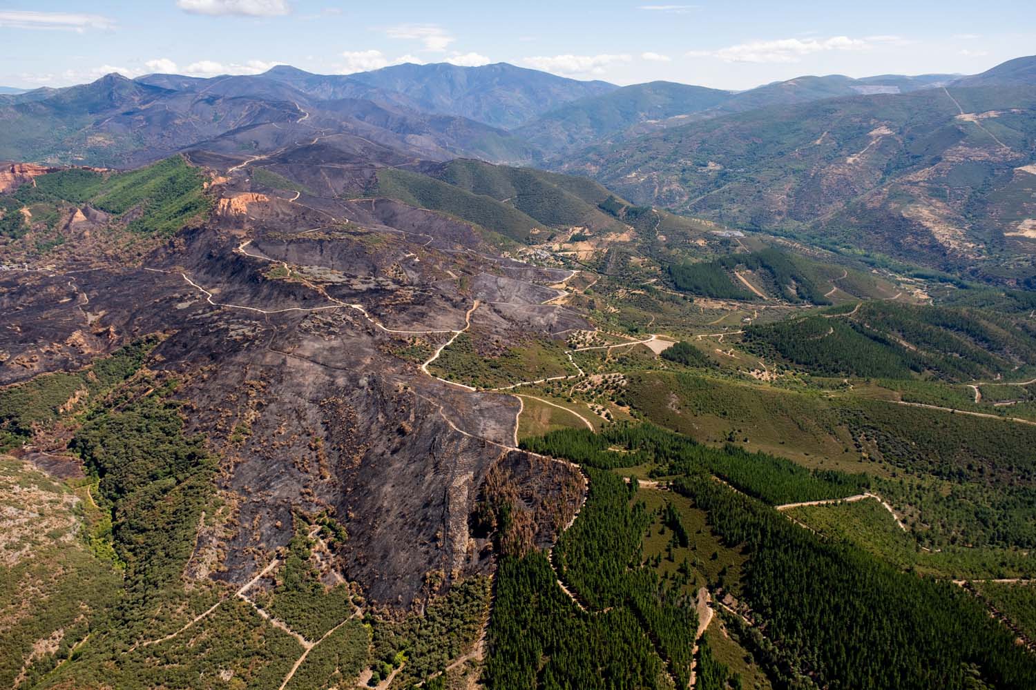 Fotos de Greenpeace desde el aire las Médulas quemadas (8)