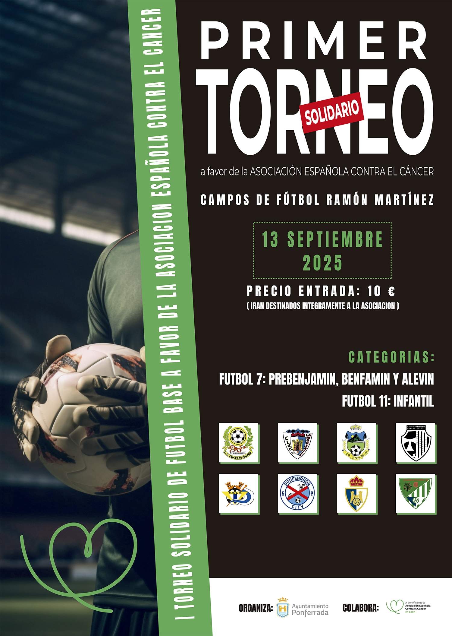 Cartel del primer torneo de fútbol solidario de Ponferrada