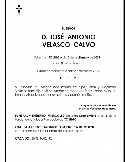 JOSÉ  ANTONIO  VELASCO  CALVO