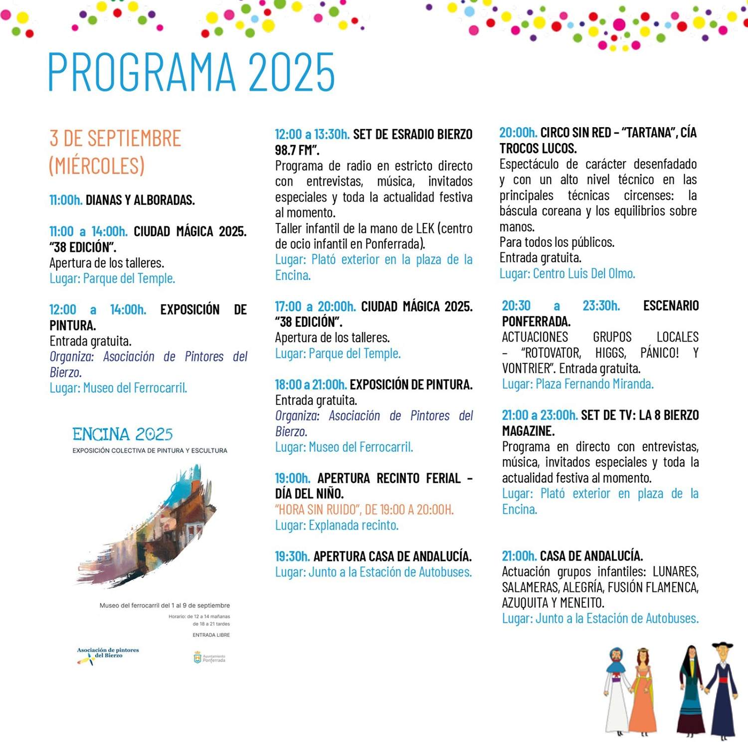 Programa, 3 de septiembre