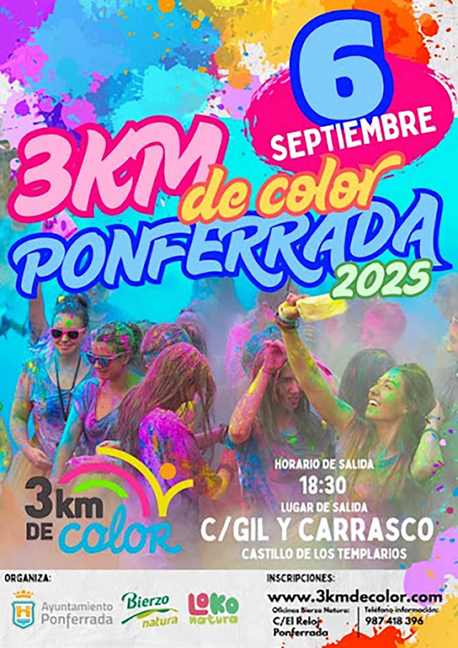 Cartel 3km color de Ponferrada